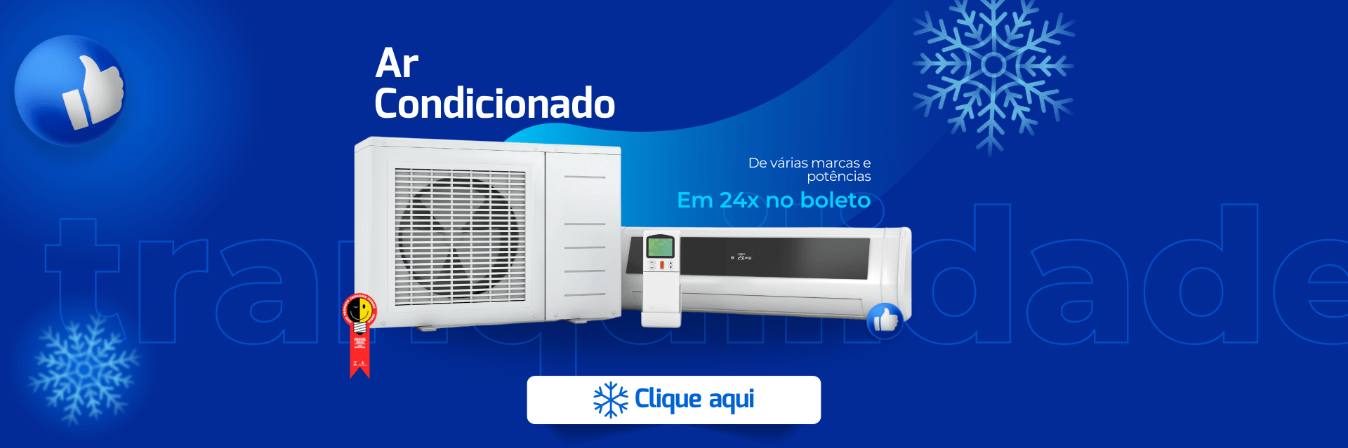 Ar-condicionado parcelado no boleto