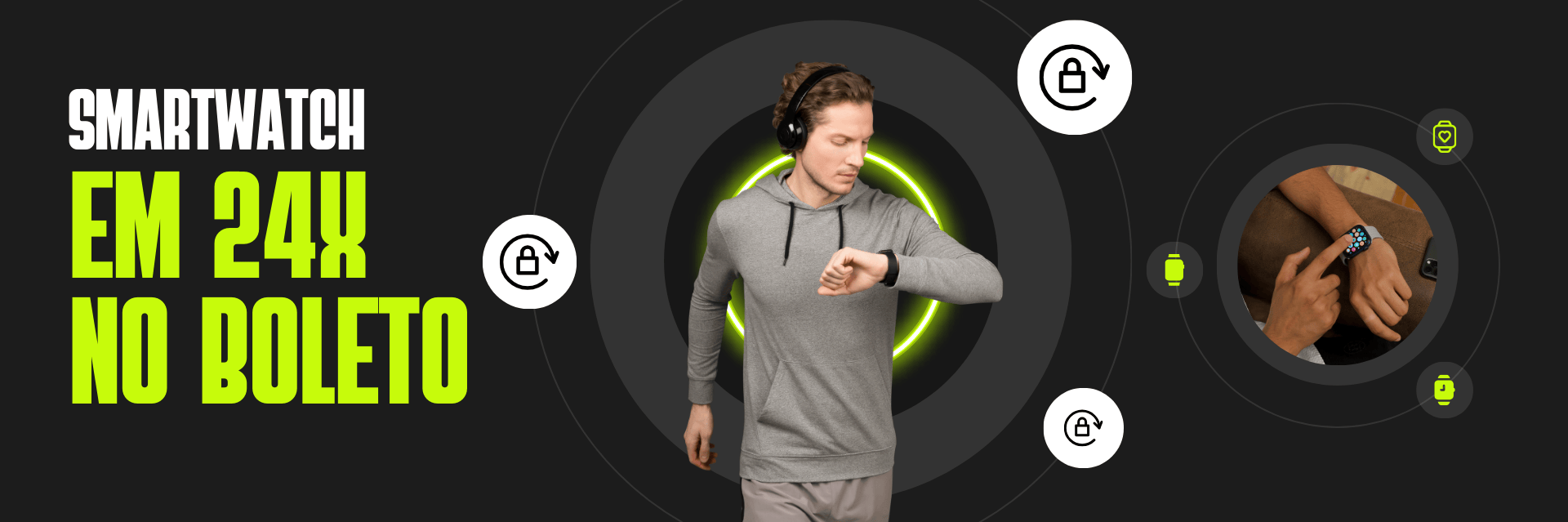 Relógios e smartwatches parcelados no boleto